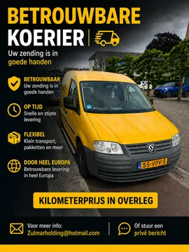 Transportör Liten transportbil Volkswagen Caddy i Sliedrecht Nederländerna